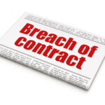 Law concept: newspaper headline Breach Of Contract